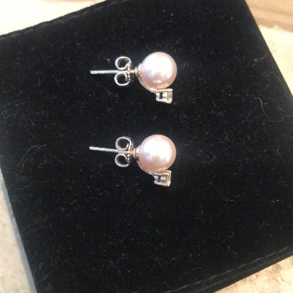 Mikimoto Akoya Stud Earrings with Diamond - Picture 4 of 14